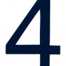 Знак номера 4, синий 