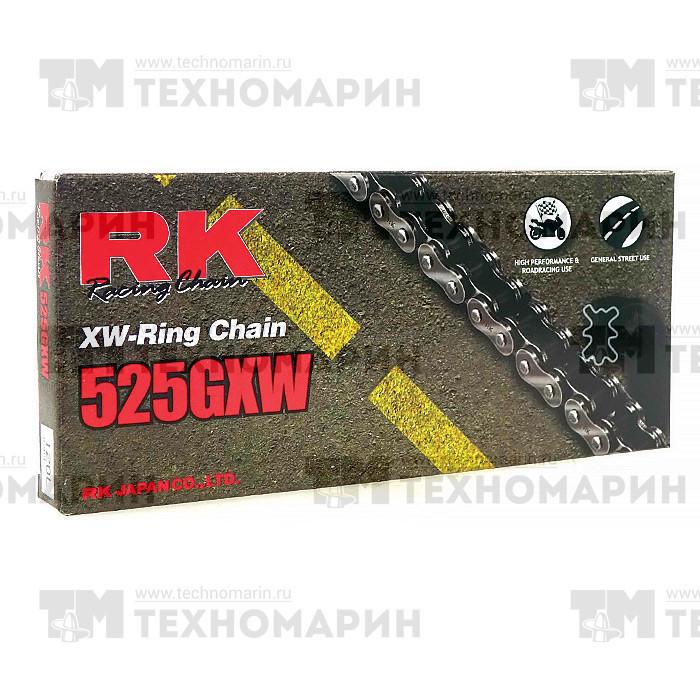 Цепь для мотоцикла до 1300 см³ (с сальниками XW-RING) 525GXW-120, арт. 525GXW-120,          RK Chains 