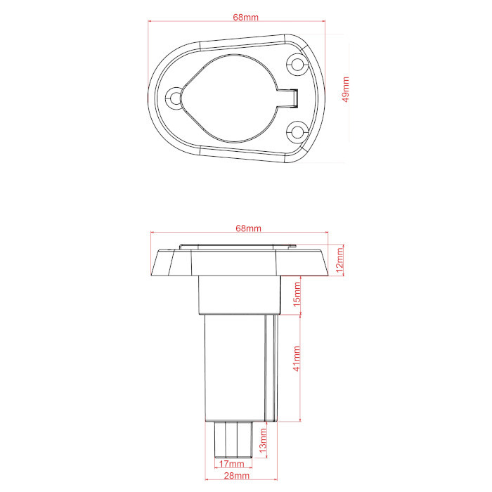 Основание для вставных огней пластик, арт. B011500-S,          Anheart Marine 