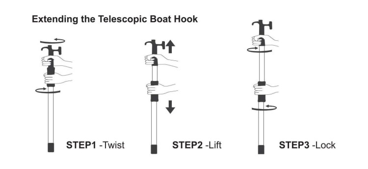 Багор телескопический 1180-2040 мм, арт. MA004,          OceanSouth 