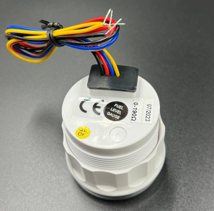 Указатель уровня топлива аналоговый 0-190Ω д.52мм (черный, хромированный ободок) (DEPO), арт. DPNFLB-90,          DEPO 