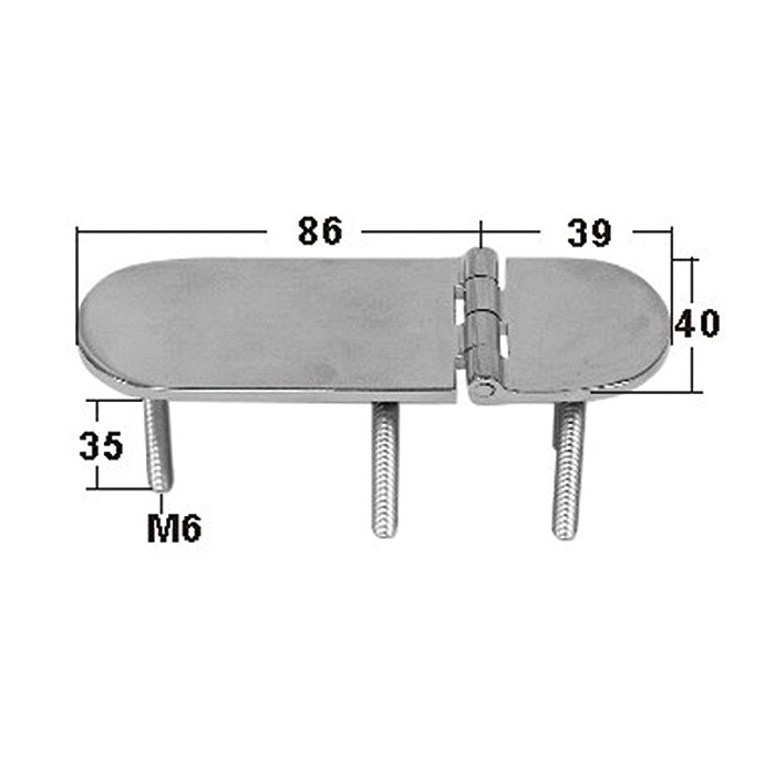 Петля неразъемная 125х40х4 мм М6х3, арт. 008621,          Homer 