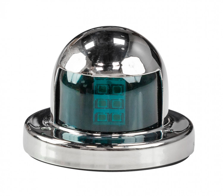 Огонь ходовой, нержавеющий корпус, светодиодный, зеленый, арт. 00341-LD,          AAA 