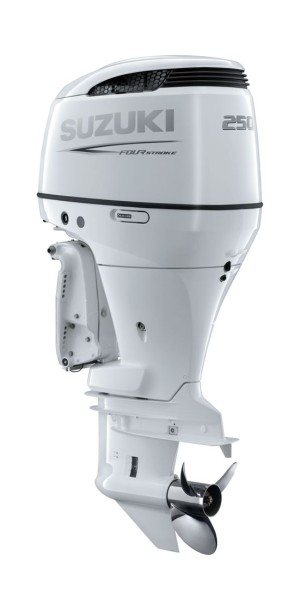 Мотор лодочный Suzuki DF250TX, белый, б/у (со следами установки)
