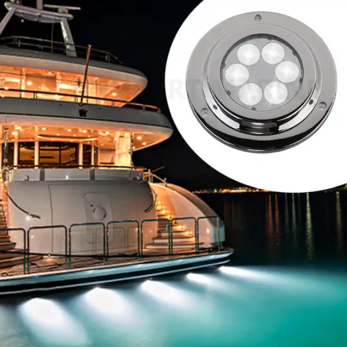 Светильник светодиодный подводный, нержавеющая сталь, свет белый, арт. E019018,          Anheart Marine 