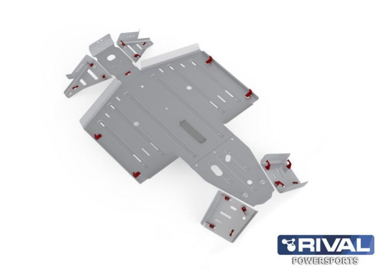 Комплект AL защиты днища Polaris General 1000 (2016-), арт. 444.7436.1-riv,          Rival 