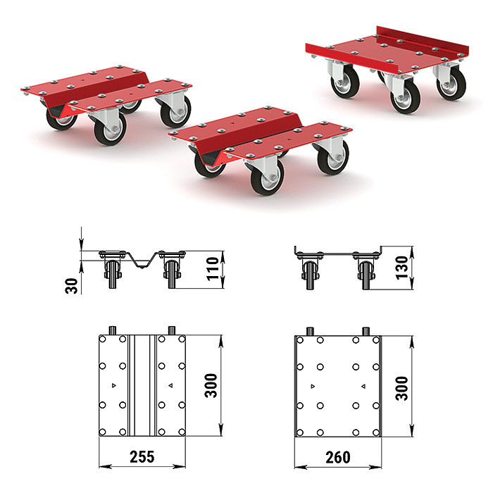 Комплект подставок под снегоход (350 кг), арт. 100102T,          Техномарин 