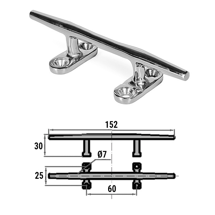 Утка швартовая сталь 152мм, арт. 0622-0106,          CIM 
