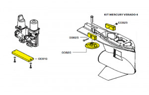Комплект магниевых анодов Mercury Verado (4 цил.)