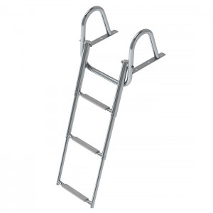 Трап телескопический с поручнем, 3 серых ступени (ширина 350 мм.) AISI 316, 041110GT