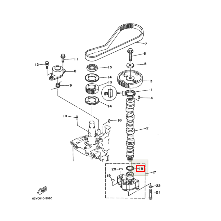 Кольцо уплотнительное масляного насоса Yamaha F20-60 (93210-33MH2) (Yamaha), арт. 93210-33MH2,          YAMAHA  Кольцо уплотнительное масляного насоса Yamaha F20-60 (93210-33MH2) (Yamaha), арт. 93210-33MH2,          YAMAHA