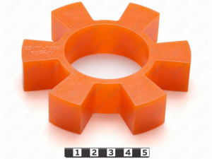 Вставка упругой муфты эластичная (звездочка) 106*53*24,M72/оранжевый,с отверстием, 6 лучей трапециевидной формы,  33-01-1336-poly 