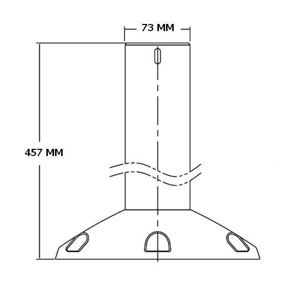 Стойка под сиденье COLUMBIA 450 мм, диаметр 73 мм, основание 230 мм, арт. 1240018,          Springfield  Стойка под сиденье COLUMBIA 450 мм, диаметр 73 мм, основание 230 мм, арт. 1240018,          Springfield