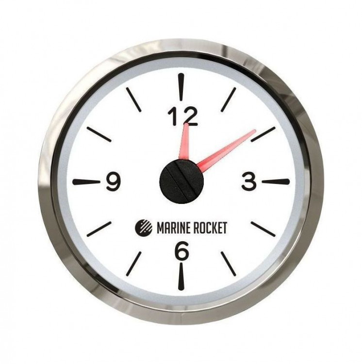 Часы кварцевые, аналоговый белый циферблат, нержавеющий ободок, д. 52 мм, Marine Rocket, арт. QCA0002WSMR,          MARINE ROCKET 