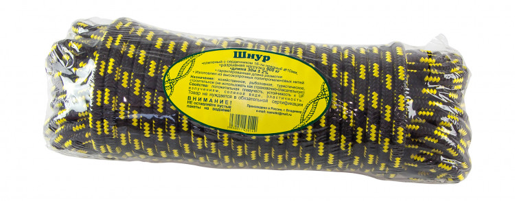 Шнур полипропиленовый плетеный d 10 мм, L 30 м, арт. SHND10L30,          ИП Смирнова 