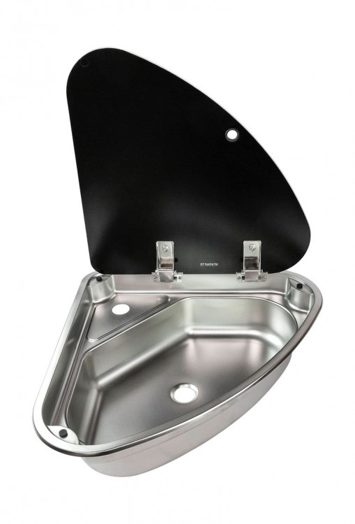 Мойка угловая правая, стеклянная крышка, арт. MR610RSS,          MARINE ROCKET 