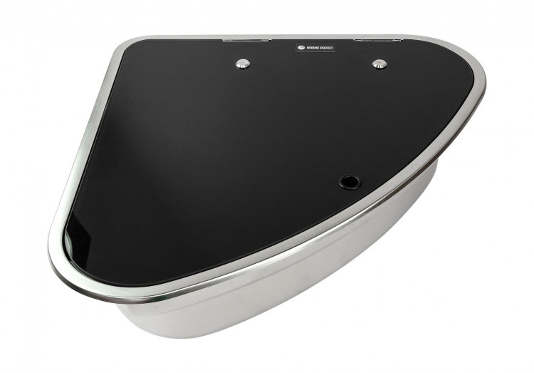 Мойка угловая правая, стеклянная крышка, арт. MR610RSS,          MARINE ROCKET 