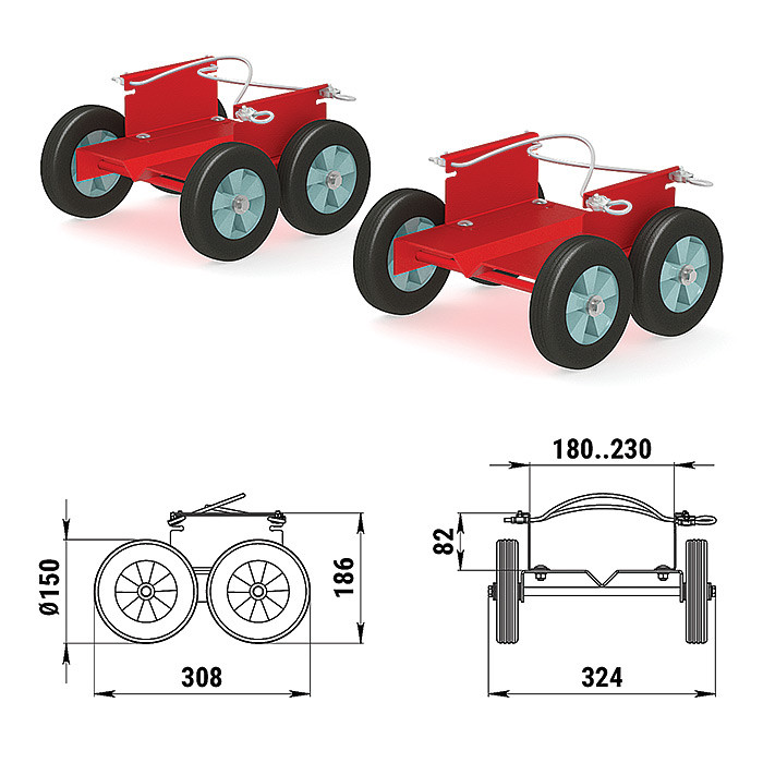 Комплект подставок-шасси под лыжу снегохода, арт. 100107T,          Техномарин 