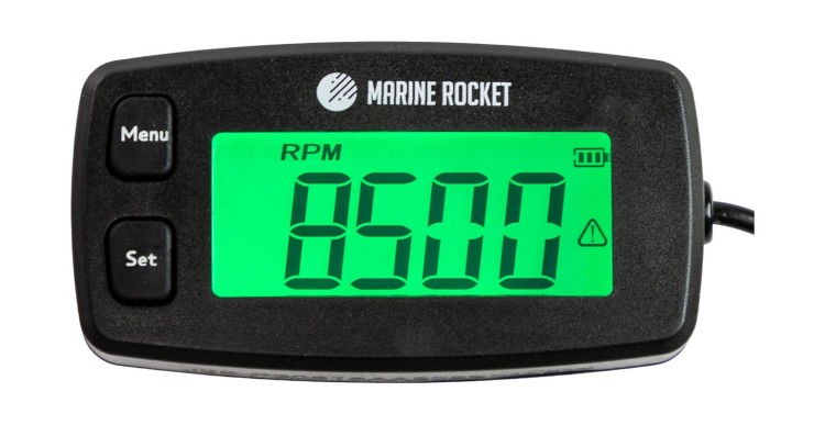 Тахометр универсальный со сменной батарейкой, провод 4.5 м, арт. THM314MR,          Marine Rocket 