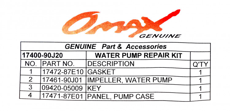 Ремкомплект помпы Suzuki DF115-140, арт. 1740090J20_OM,          OMAX 