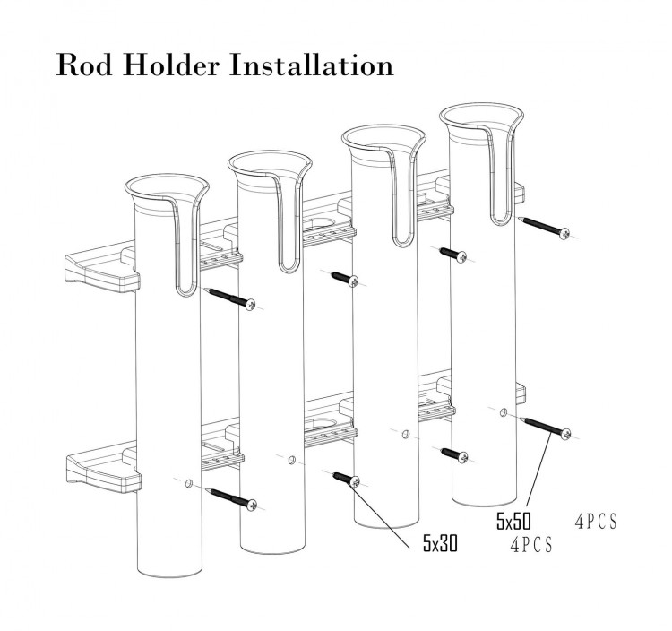Подставка под удочку 4 стакана, белая, арт. CFRS701P4W,          Chen Fun  Подставка под удочку 4 стакана, белая, арт. CFRS701P4W,          Chen Fun