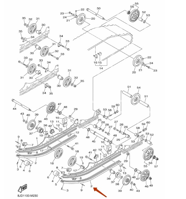 Накладка на полоз/склиз снегоходов Yamaha VK540 IV ( с 2013 г.) 8JD-47421-01 (1225 мм), арт. 8jd474210100,          YAMAHA  Накладка на полоз/склиз снегоходов Yamaha VK540 IV ( с 2013 г.) 8JD-47421-01 (1225 мм), арт. 8jd474210100,          YAMAHA
