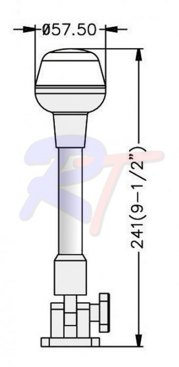 Огонь навигационный топовый, светодиодный, на складной стойке, RTA-01126-LD, арт. RTA-01126-LD,          Rivertec  Огонь навигационный топовый, светодиодный, на складной стойке, RTA-01126-LD, арт. RTA-01126-LD,          Rivertec