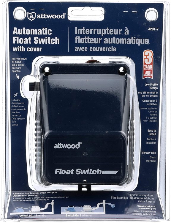 Поплавковый переключатель с крышкой Attwood  4201-7, арт. 4201-7,          Attwood  Поплавковый переключатель с крышкой Attwood  4201-7, арт. 4201-7,          Attwood