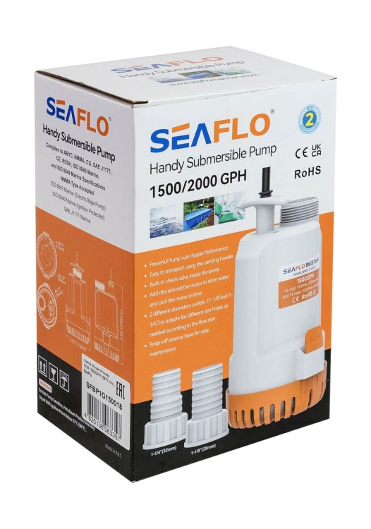 Помпа осушительная 12 В 1500GPH (5677 л/ч), SeaFlo, арт. SFBP1G150018,          SeaFlo 