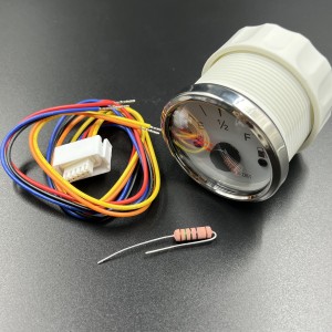 Указатель уровня топлива 0-190 Ом (ЕВРО), белый циферблат, нержавеющий ободок, д. 52 мм, Marine Rock