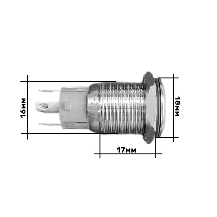Переключатель кнопочный с фиксацией вкл/выкл зеленая подсветка 12В NEKEKE, арт. DSS-G,          NEKEKE  Переключатель кнопочный с фиксацией вкл/выкл зеленая подсветка 12В NEKEKE, арт. DSS-G,          NEKEKE