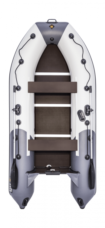Надувная лодка ПВХ, Ривьера Компакт 3400 СК Комби, светло-серый/графит 