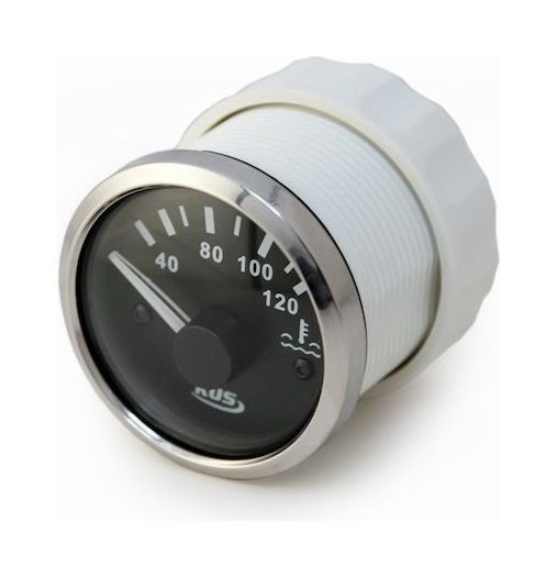 Указатель температуры двигателя 40-120 гр., черный циферблат, нержавеющий ободок, д. 52 мм, арт. JMV00276_KY14004_sale,          KUS 
