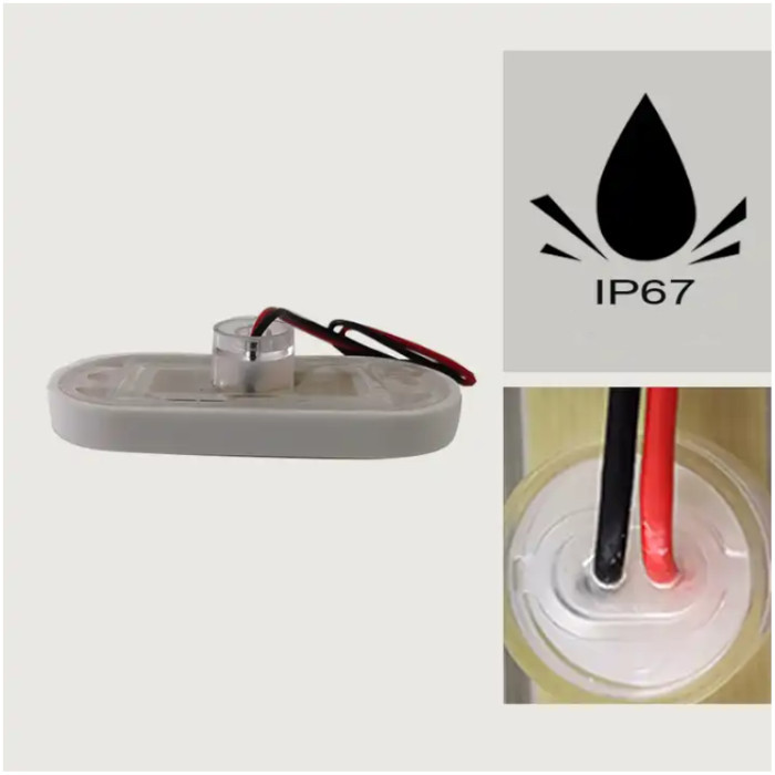 Светильник для подсветки палуб и трапов светодиодный 75х32 мм, белый холодный свет, черный, арт. B013106-CWHB,          Anheart Marine 