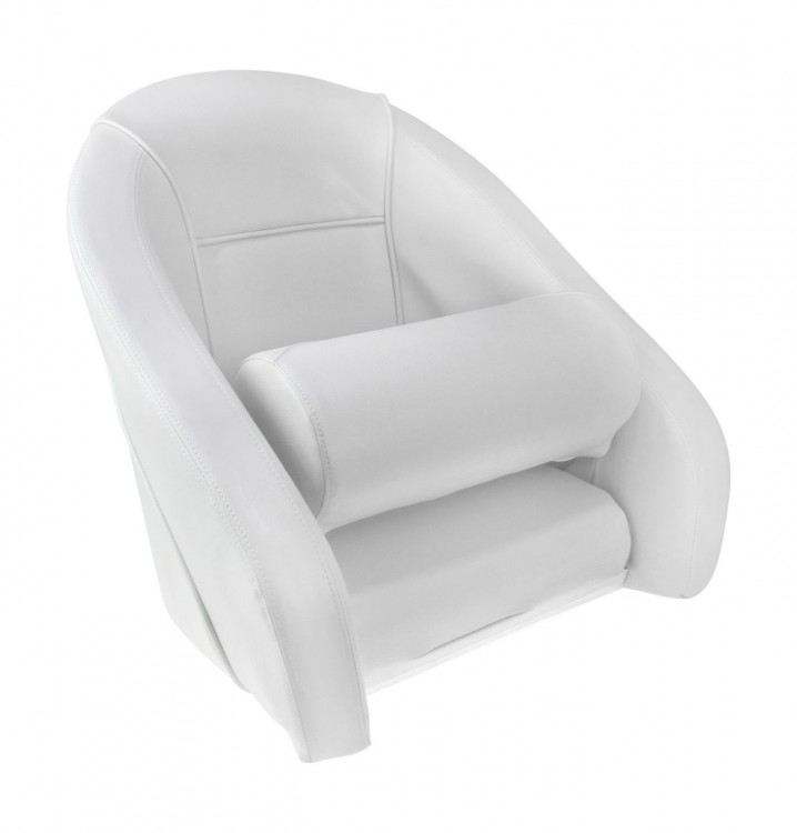 Кресло ROMEO мягкое, подставка, обивка белый винил 