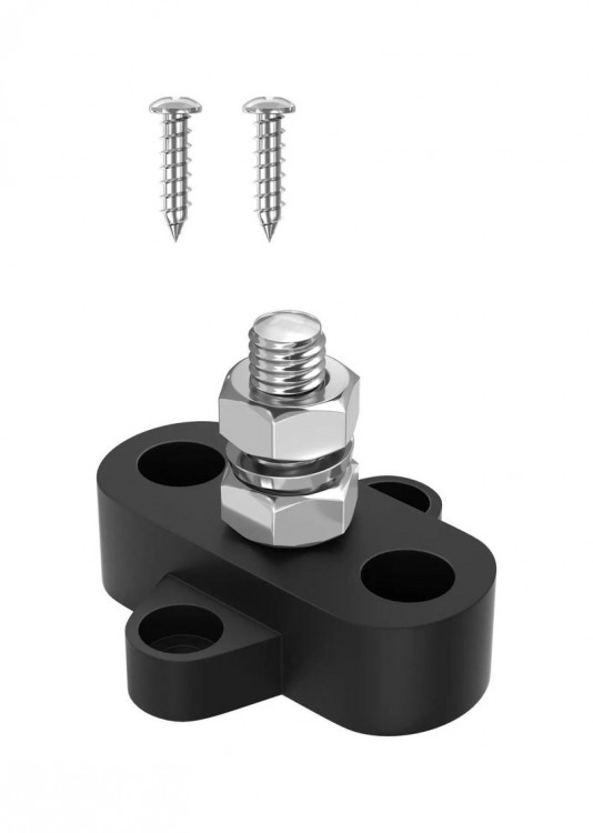 Клемма-штифт одинарная, M10, черная/черная, арт. 4620136060035,          MARINE ROCKET 