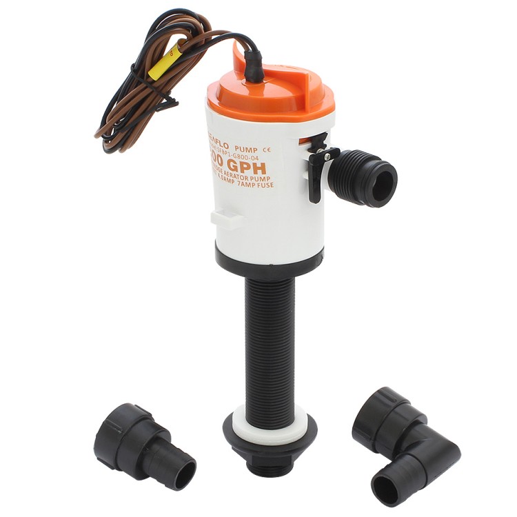 Помпа для аэрации садка, вертикальный патрубок, 50 л/мин (800 GPH), арт. 10264272,          SeaFlo 