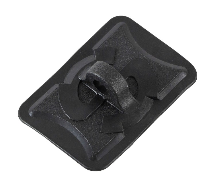 Крепление леера для лодки, прямоугольное, сквозное отверстие 12 мм, черное, арт. AD00000000271,          Адмирал 