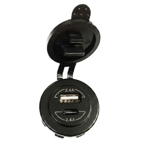 Гнездо зарядное, USB + Type C