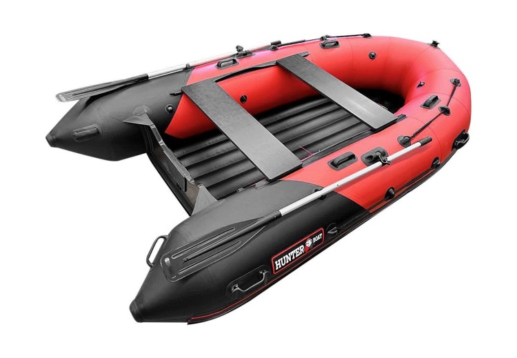 Надувная лодка ПВХ, Хантер 330 Про НДНД, красный/черный, арт. 3302412,          Hunterboat 
