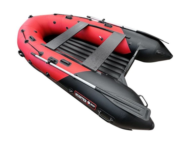 Надувная лодка ПВХ, Хантер 330 Про НДНД, красный/черный, арт. 3302412,          Hunterboat 