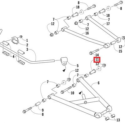 Втулка нижнего рычага Bearcat Z1-570-2000-5000XT , Arctic Cat, 2603-543 , арт. 2603-543,          Arctic Cat 