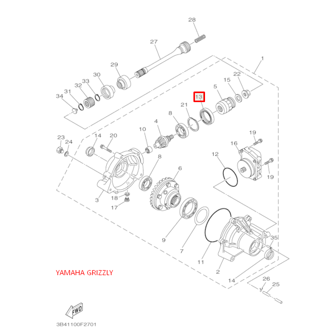 Сальник переднего редуктора 48х65х9 квадроцикл YAMAHA GRIZZLY 350-700 (Yamaha), арт. 93105-46001,          YAMAHA 