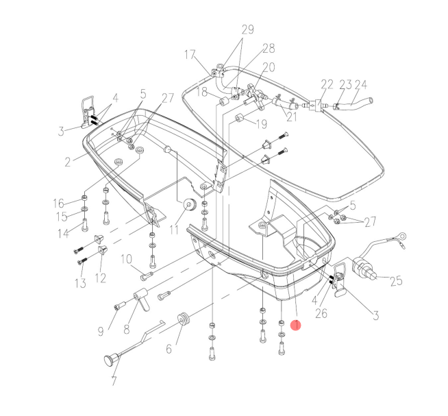 Поддон Hidea 3.5 (3.5F-II-02.01.01 Передняя часть) (PREMARINE2), арт. 3.5F-II-02.01.01,          PREMARINE 