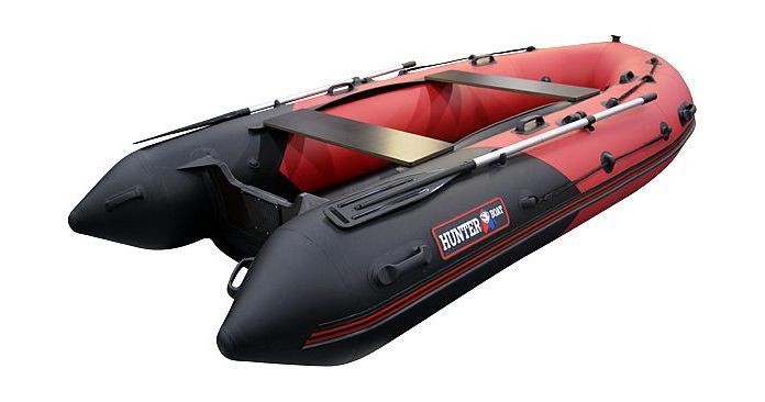 Надувная лодка ПВХ, Хантер 350 Про НДНД, красный/черный, арт. 3502412,          Hunterboat 