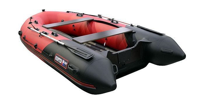 Надувная лодка ПВХ, Хантер 350 Про НДНД, красный/черный, арт. 3502412,          Hunterboat 