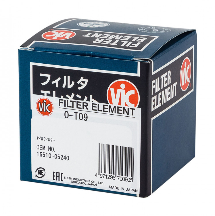 Фильтр масляный O-T09 (вставка сменная), VIC, арт. VICO-T09,          EIKEN INDUSTRIES 