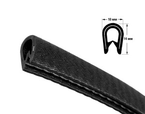 Профиль окантовочный, черный, 1,5-4 мм (в бухте 50 м)