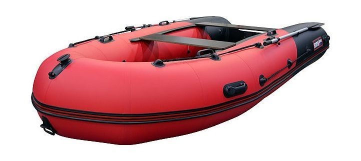 Надувная лодка ПВХ, Хантер 380 Про НДНД, красный/черный, арт. 3802412,          Hunterboat 
