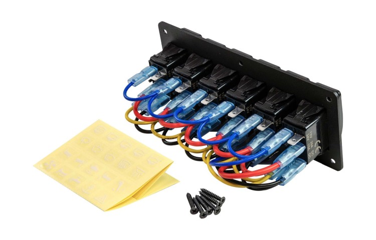 Панель бортового питания 6 переключателей, арт. MR6L2,          MARINE ROCKET 